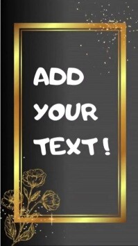 Brown Typographic Chic Golden Frame Video Template | Elegant Black Background With Floral Accents | 数字显示屏 (9:16)