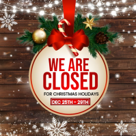 Brown Typographic Christmas Business Closure  Square (1:1) template
