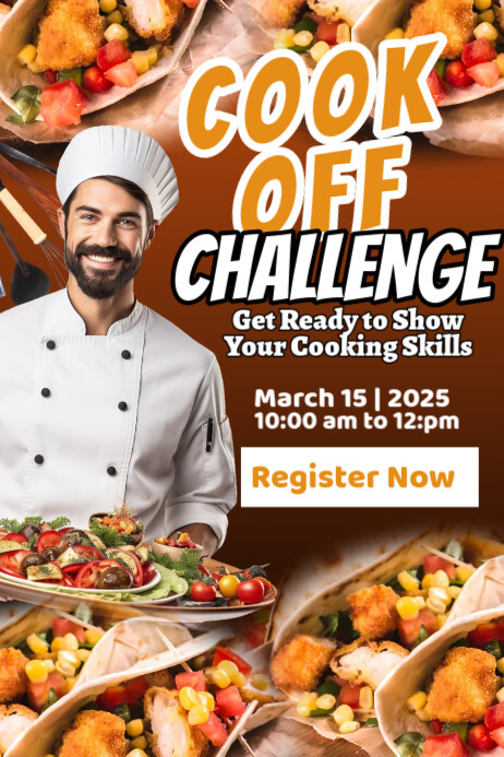 Copy of Brown Typographic Cook Off Challenge Poster | PosterMyWall