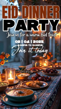 Brown Typographic Eid Party Celebration  Instagram Reel template