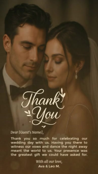 Brown Typographic Elegant Wedding Thank You Card For Guests Instagram Reel Instagram-Reel template