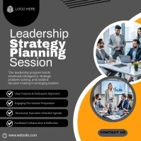Brown Typographic Empowering Leaders Through Strategic Planning Instagram Post template
