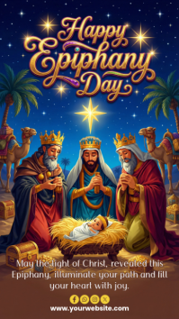 Brown Typographic Epiphany Day Instagram Story template