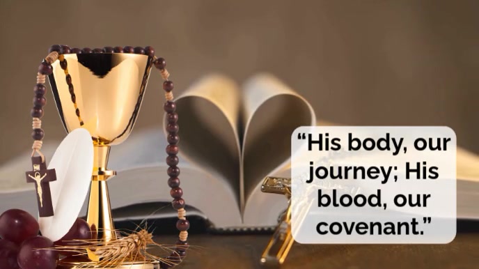 Brown Typographic  Eucharist Inspiration Video Digital Display (16:9) template