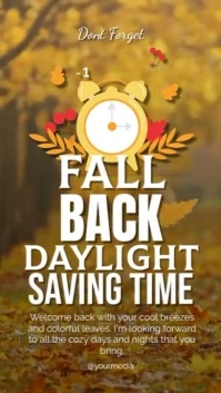 Brown Typographic Fall Back Instagram Story template