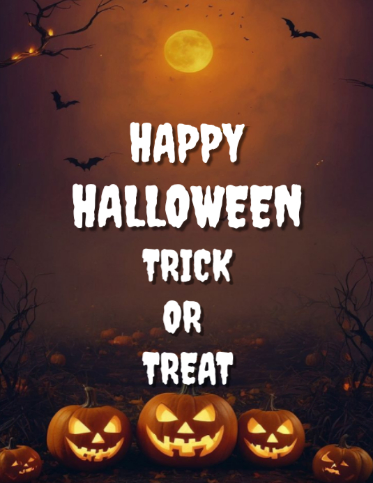 Lefelete Design Brown Typographic Halloween Flyer Template | PosterMyWall