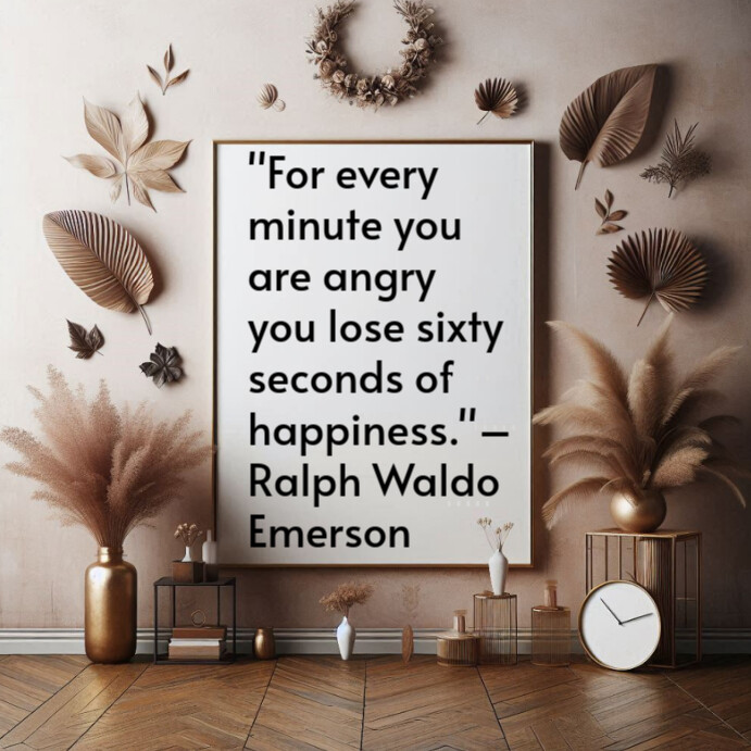 Brown Typographic Happiness And Joy Quote  Instagram Post template