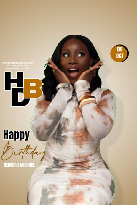 Brown Typographic Happy Birthday Templates Poster