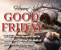 Brown Typographic Happy Good Friday  Medium Rectangle Umugqa Ophakathi template