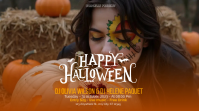 Brown Typographic Happy Halloween  Digital Display (16:9) template