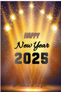 Brown Typographic Happy New Year Wishes  Poster Póster template