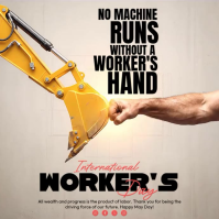 Brown Typographic International Workers' Day Square Video Carré (1:1) template