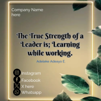 Brown Typographic Leadership  Instagram Post template