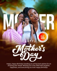 Brown Typographic Mother's Day Happy  Instagram Portrait template