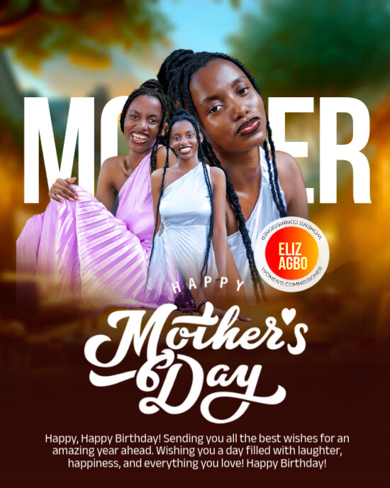 Brown Typographic Mother's Day Happy  Instagram Portrait template