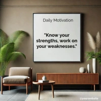 Brown Typographic Motivational Quotes  Square (1:1) template