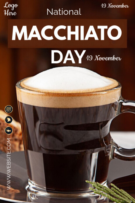 Copy of Brown Typographic National Macchiato Day Poster | PosterMyWall