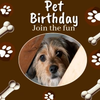 Brown Typographic Pet Birthday Instagram Post template