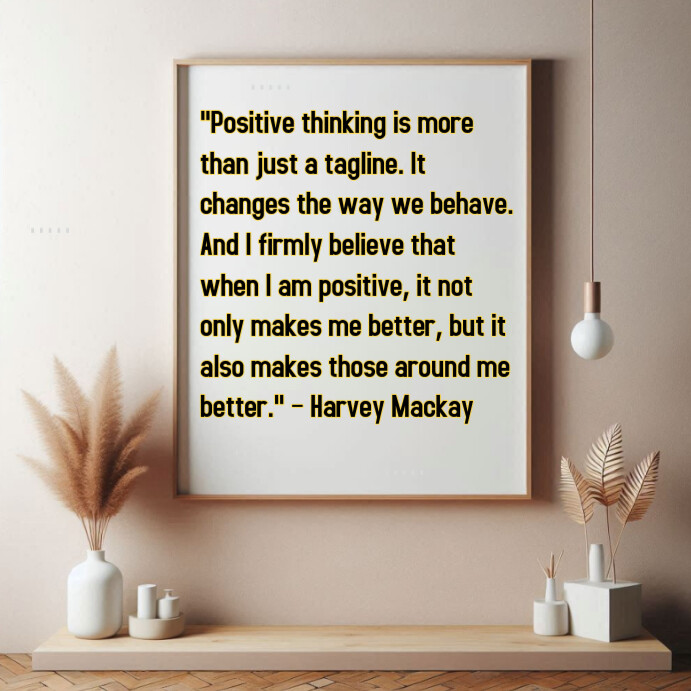 Brown Typographic Positive Thinking Quote Instagram Post Templat ...