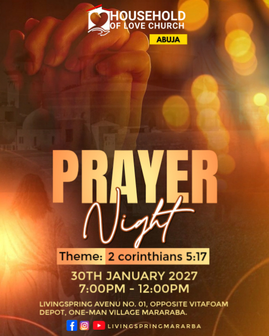 Brown Typographic Prayer Night Church Event Instagram Portrait Template ...