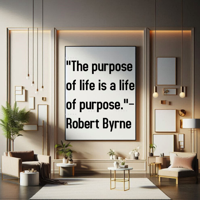 Brown Typographic Purpose And Meaning Quote Instagram Post template