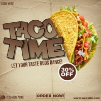 Brown Typographic Taco Time Template Instagram Post