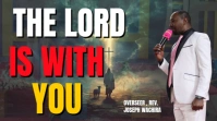 Brown Typographic The Lord Is With You Digital Display (16:9) template