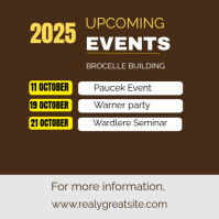 Brown Typographic Upcoming Events Instagram Post template
