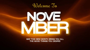 Brown Typographic Welcome November Template Digital Display (16:9)
