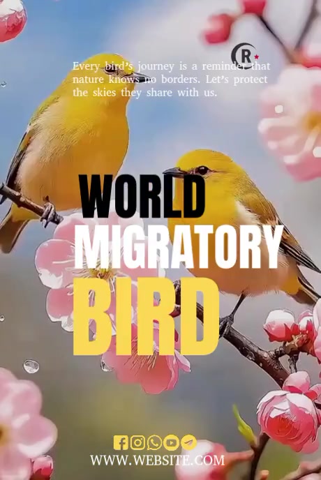 Brown Typographic World Migratory Bird Pinterest Graphic Ihluzo le-Pinterest template
