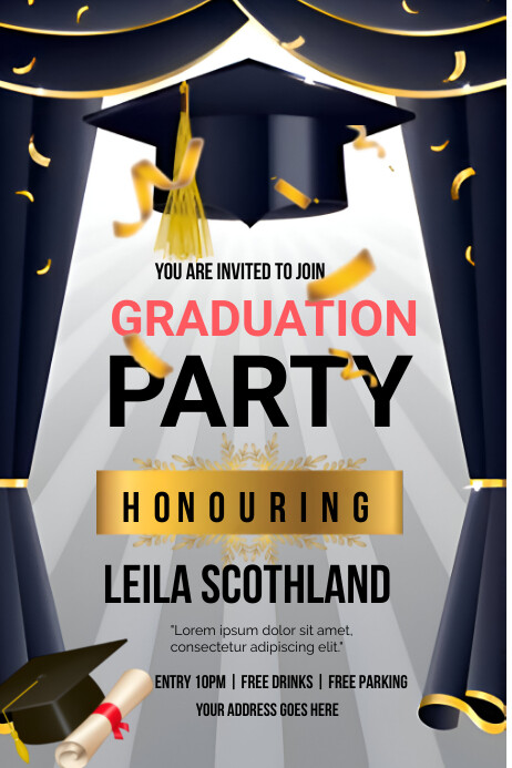 Brown Typography Graduation Party Poster Template | PosterMyWall