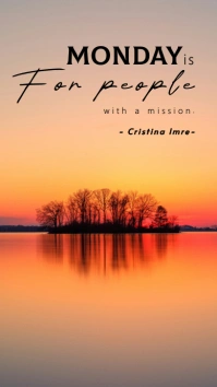 Brown Typography Monday Quote Instagram Story template