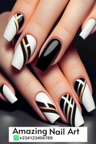 Brown Typography Nail Art Pinterest Graphic template