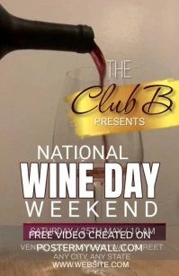 Brown Typography National Wine Day Tabloid template
