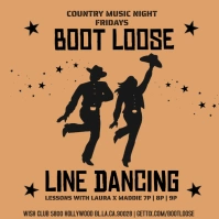 Brown Typography Silhouette Country Line Danc Publicación de Instagram template