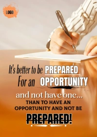 Brown Typography The Prepared Mind Quote  A5 template