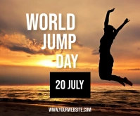 Brown Typography World Jump Day Medium Rectan Rectangle moyen template