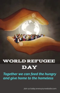 Brown Typography World Refugee Day  Tabloid template