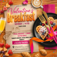 Brown Valentine's Day Breakfast Instagram Post template