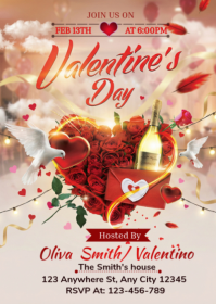 Brown Valentine's Day Celebration A6 template