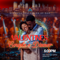 Brown Valentine's Day Dinner Instagram Post template