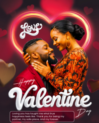 Brown Valentine's Day Instagram Portrait template