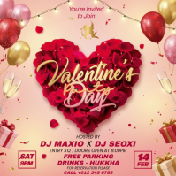 Brown Valentine's Day Party Instagram Post template