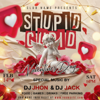 Brown Valentine's Day Party Instagram Post template