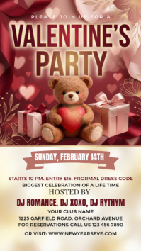 Brown Valentine's Day Party Instagram Story template