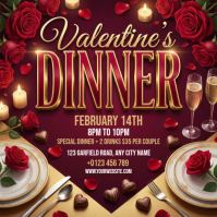 Brown Valentine's Dinner Event Instagram Post template