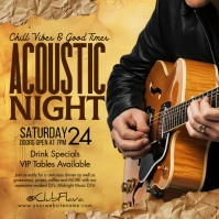Brown Vintage Acoustic Night Instagram Post template