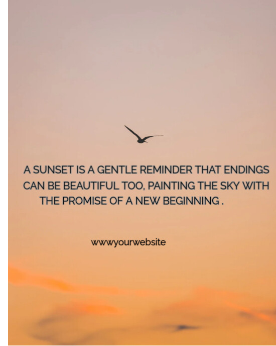 Brown Vintage Aesthetic Sunset Quote Post Instagram Portrait Template ...