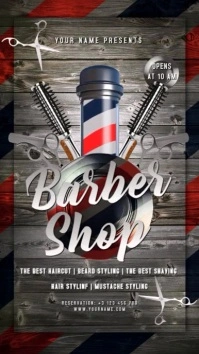 Brown Vintage Barber Shop Social Media Animation Template  Reel De Instagram