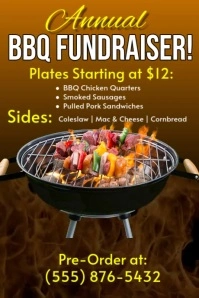 Brown Vintage Bbq Fundraiser Event Poster template